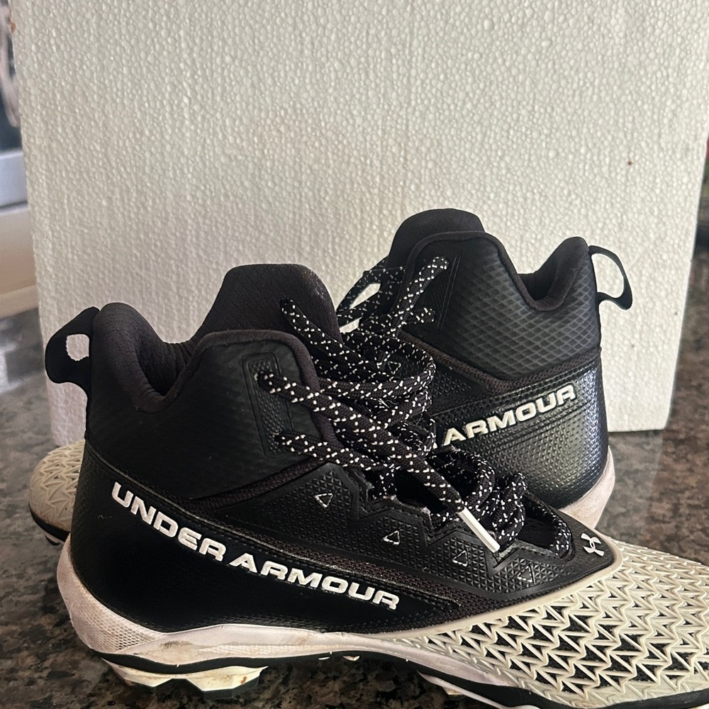 Under Armour Black and White High-Top Sneakers